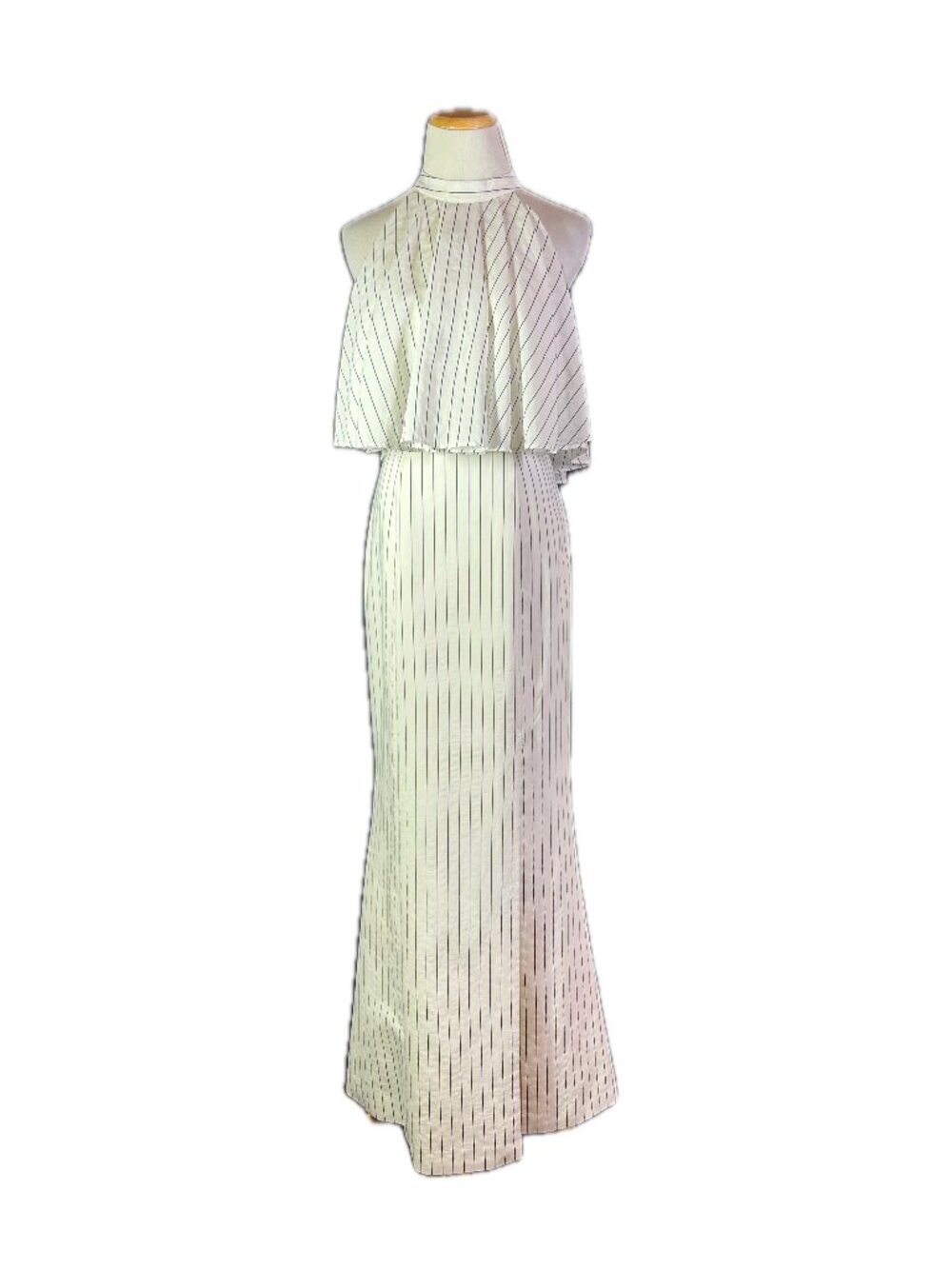 C/MEO Collective Size 4 White Striped Maxi Dress Mermaid Hem